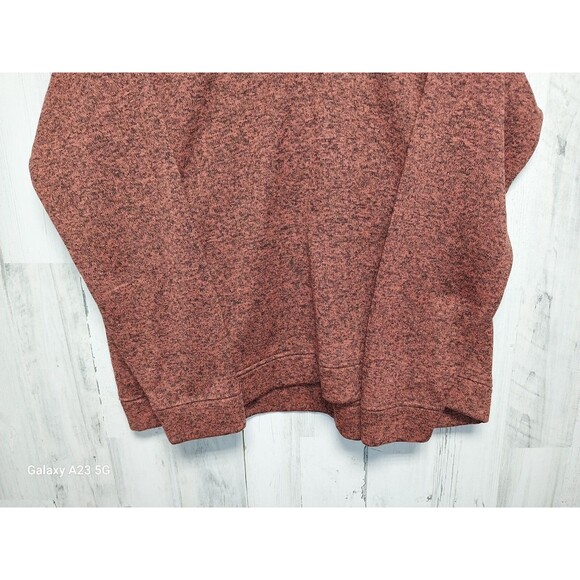 Eddie Bauer Radiator Fleece 1/4 Snap Sweater Sweatshirt Large Heather Orange - Picture 2 of 8